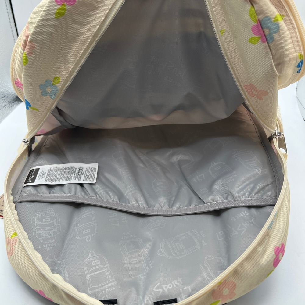 NWT JanSport Duo Pack Backpack Floral Cutout Cream Multi 32L BACK T SCHOOL - Picture 10 of 11